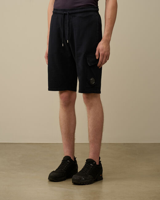 C.p. Company Black Cotton Shorts In Black