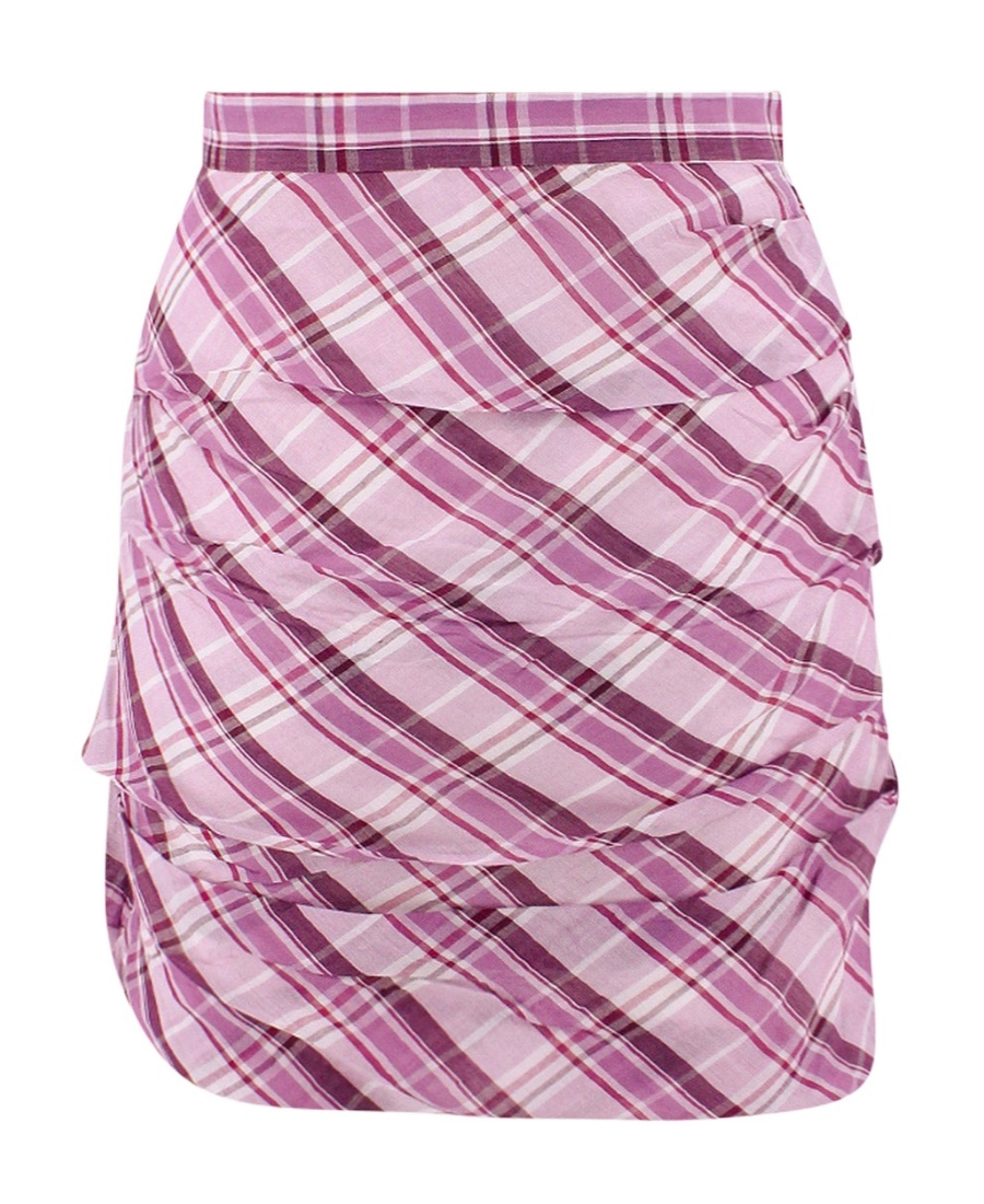 Isabel Marant Étoile Plaid-print Short Skirt In Pink