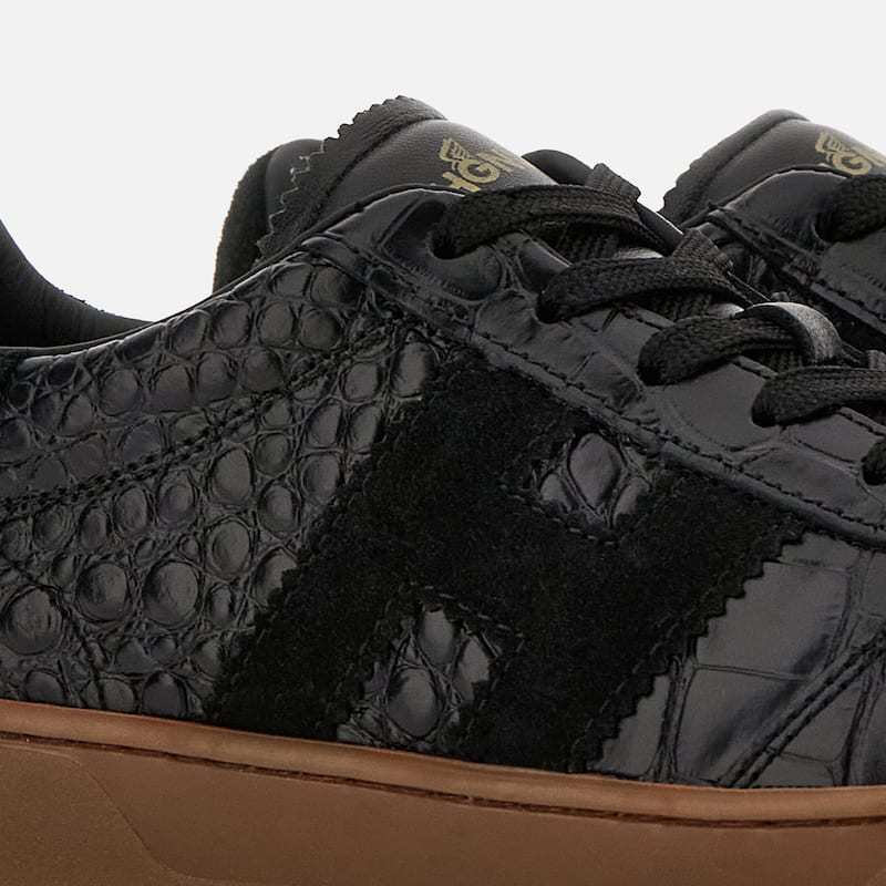 Hogan Cool Embossed Lace-up Sneakers In Black