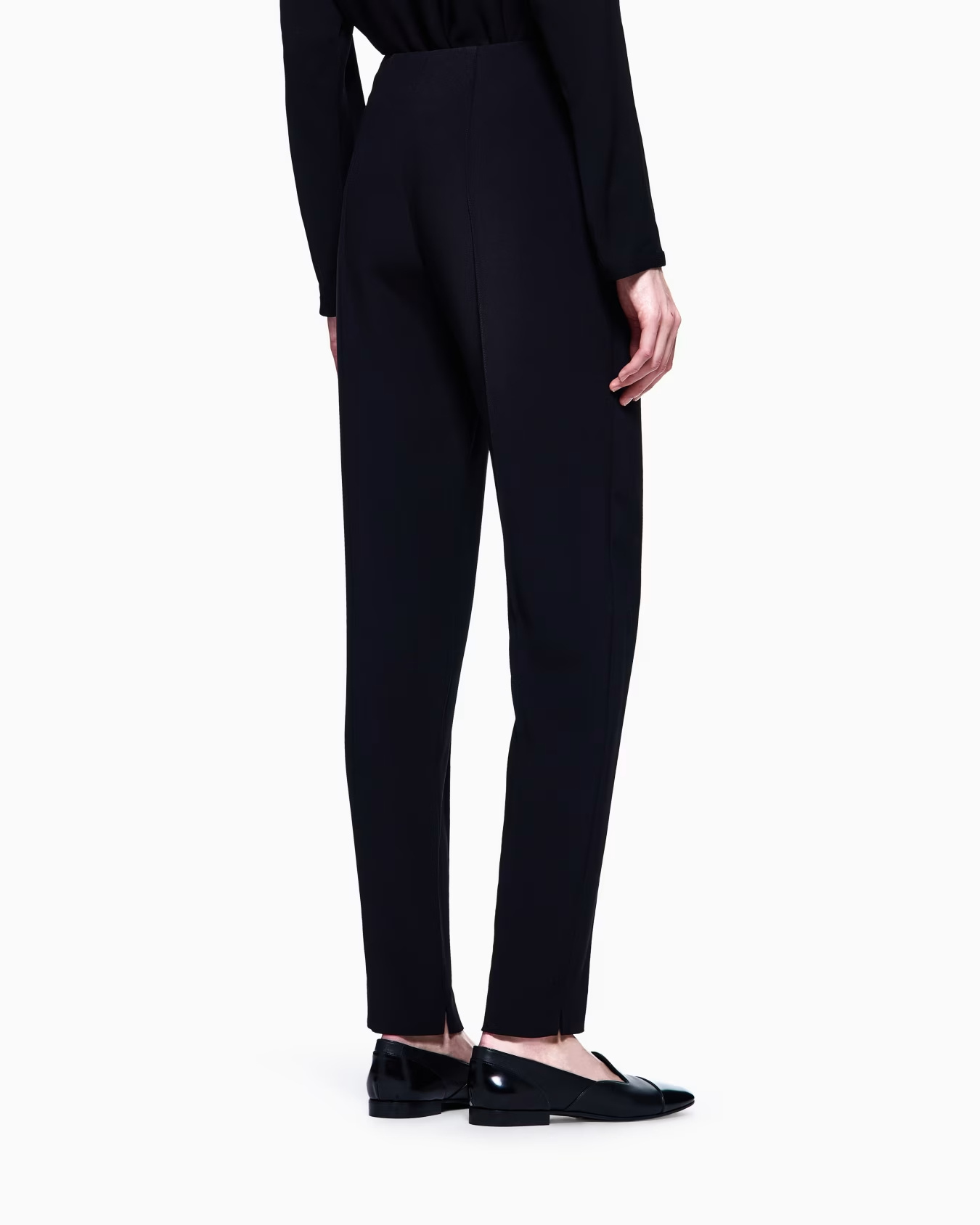 Giorgio Armani Straight-leg Trousers In Viscose Cady In Blue