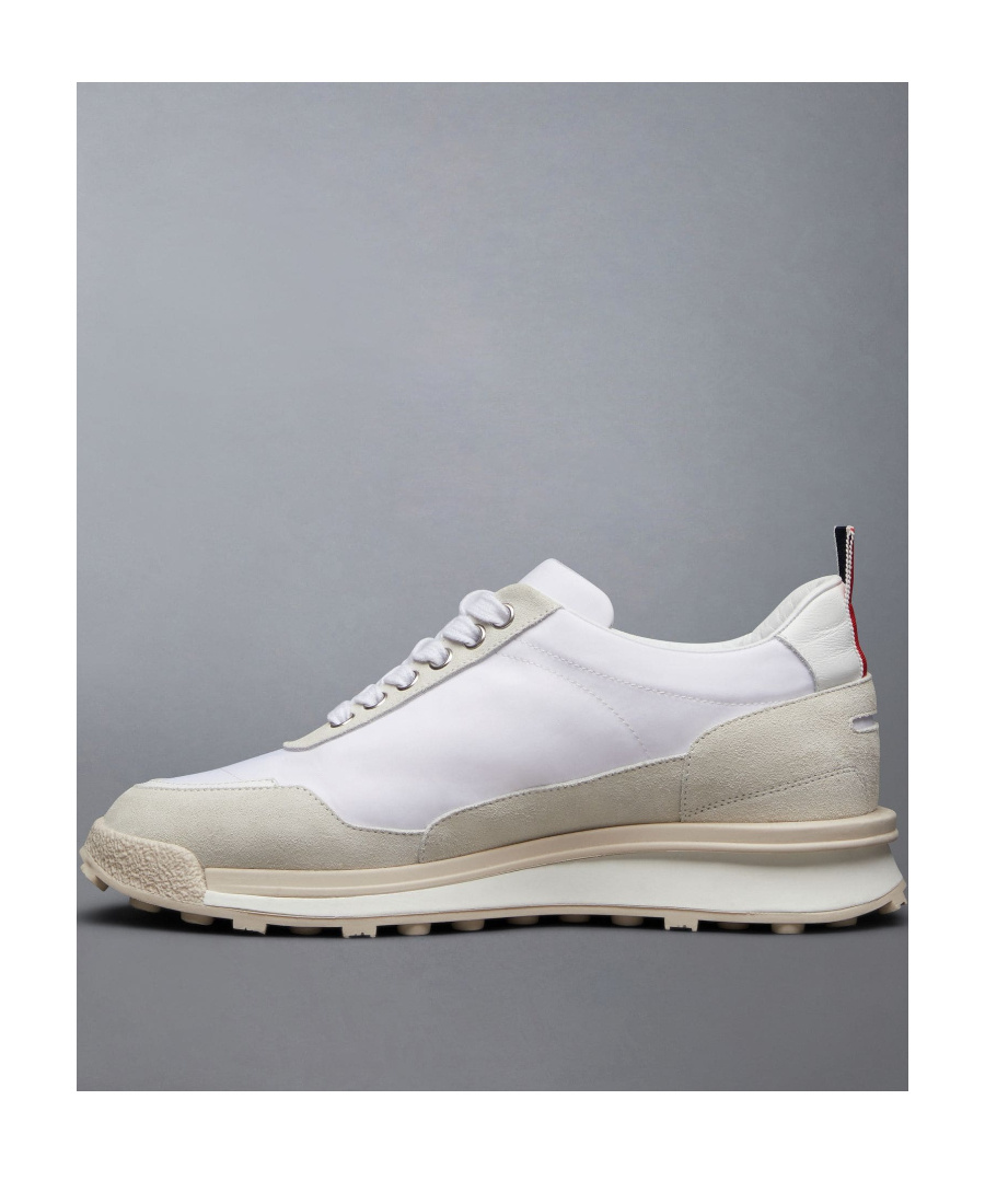 Thom Browne Tech Runner Suede Sneakers In White