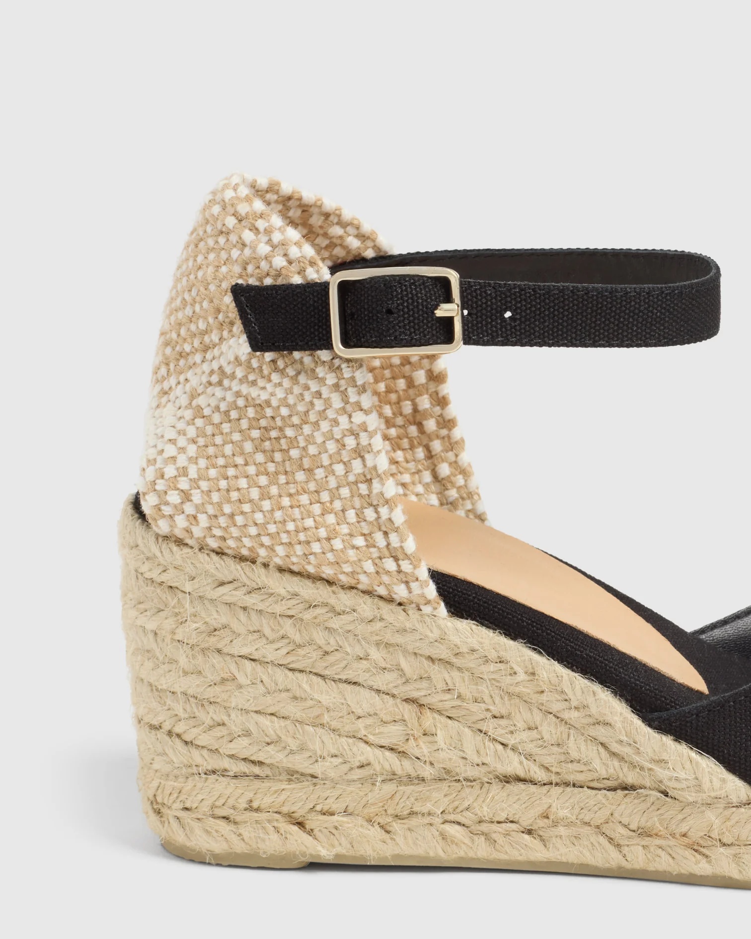 Castaã±er Carina Espadrilles Wedge Sandal With Ankle Laces In Nude