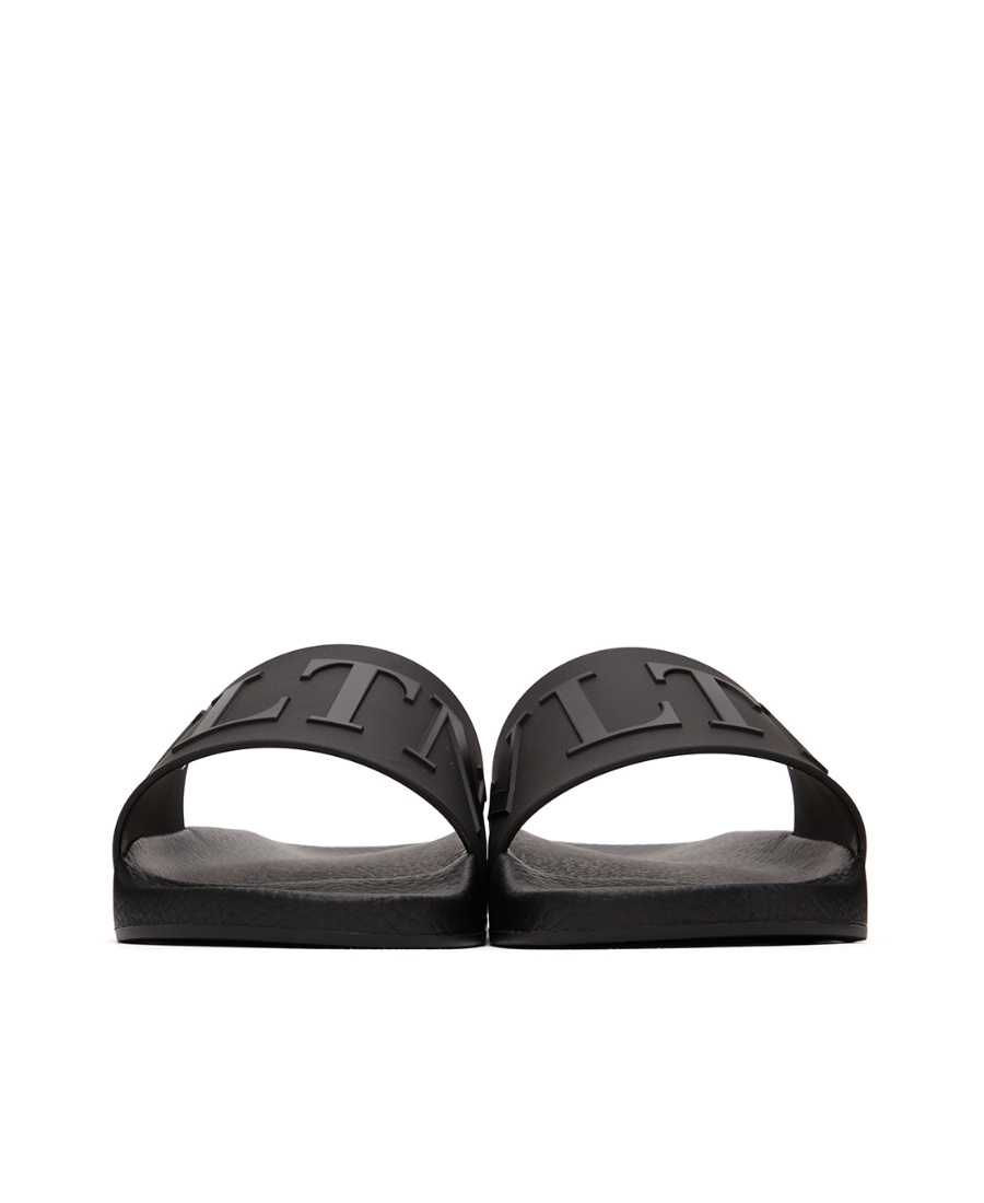 Valentino Garavani Man Sandals Black Size 7 Textile Fibers In Black