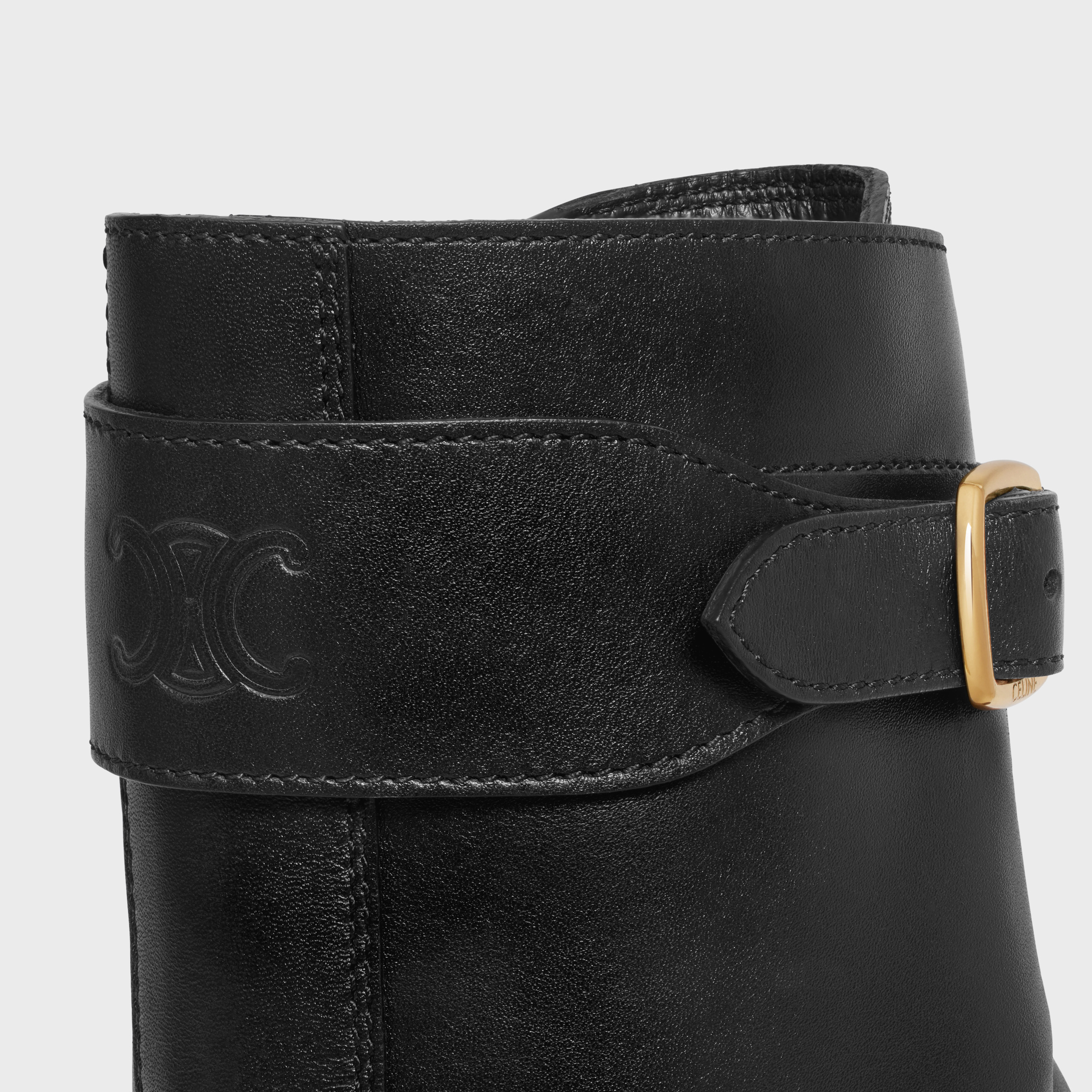 Celine Round-headed Short Boots In Black