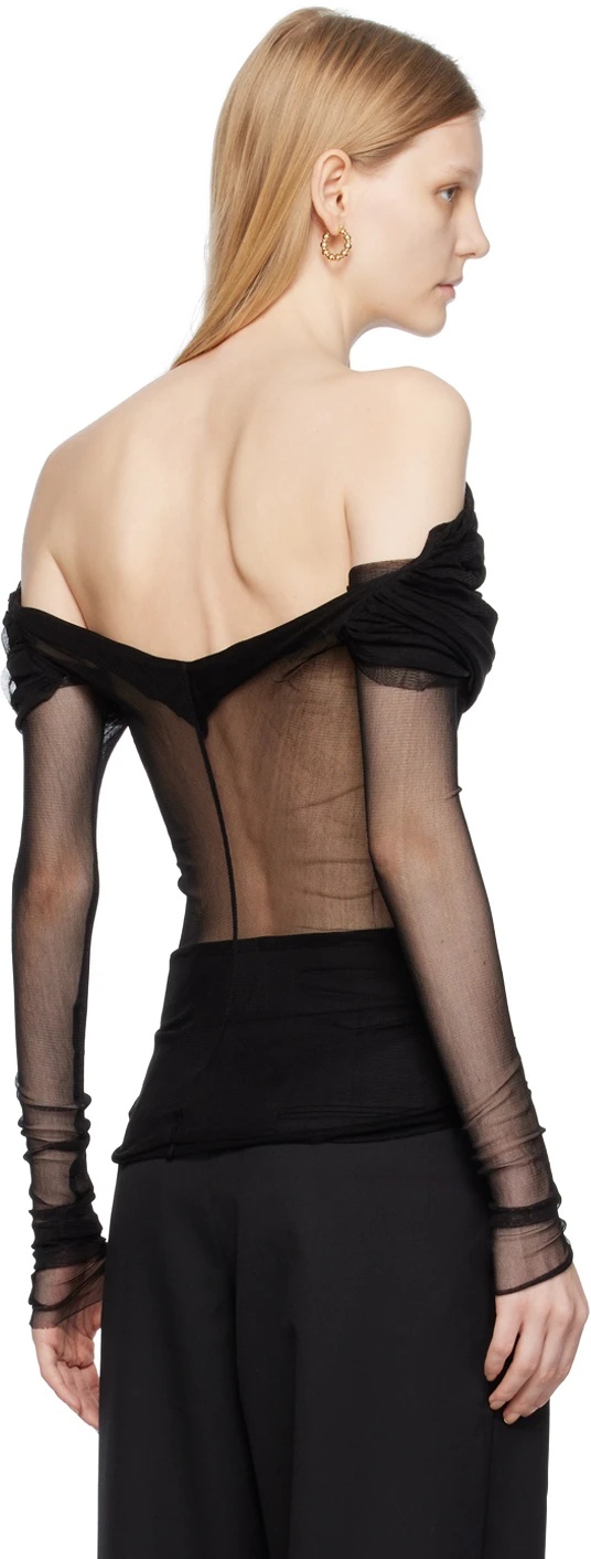 Christopher Esber Veiled Silk Top In Black