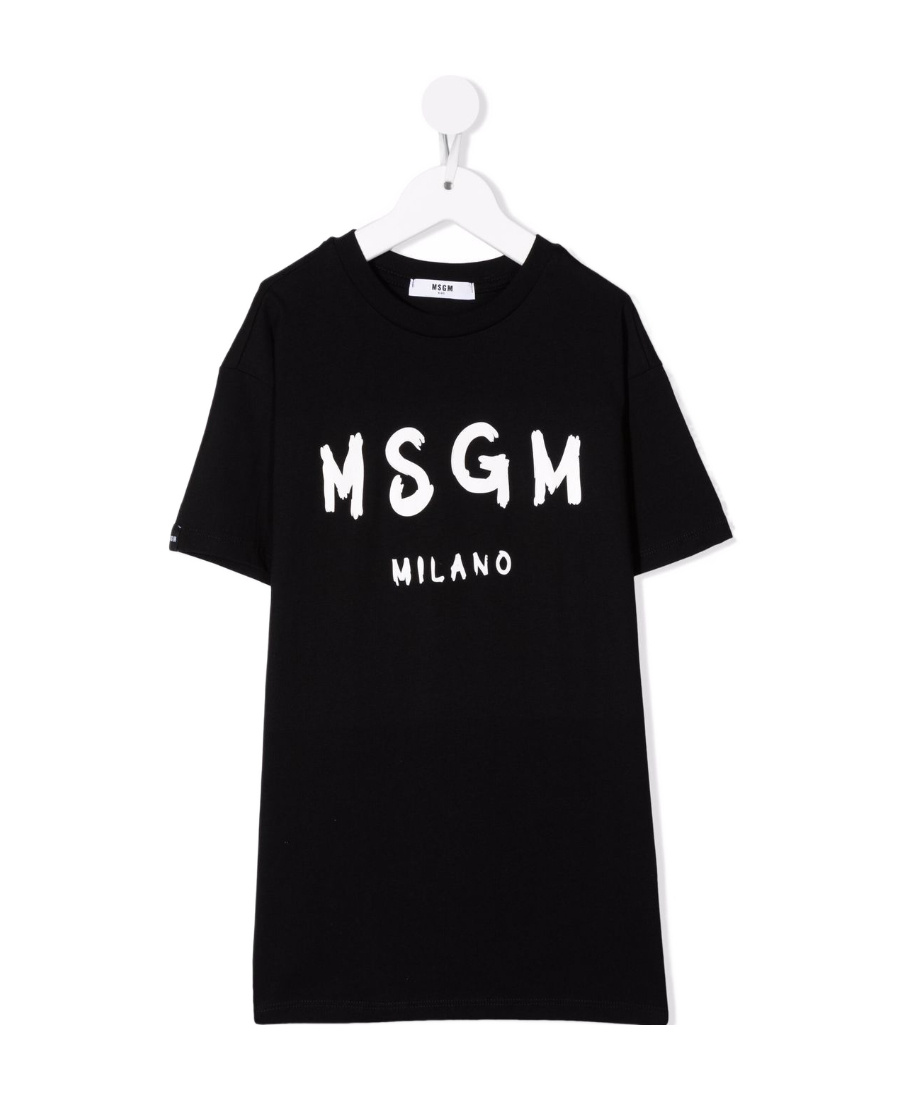Shop Msgm Logo-print Cotton T-shirt In Black