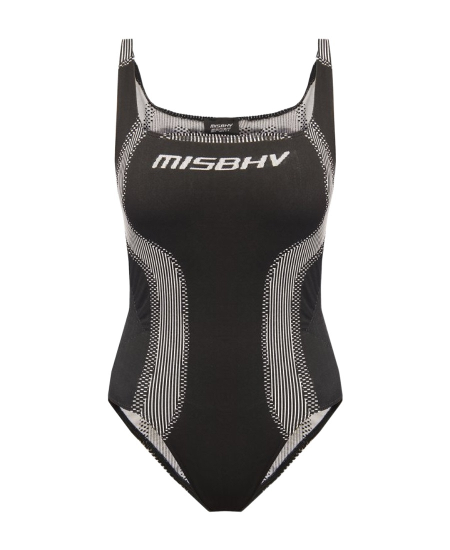 Misbhv Black And White Sport Active Wear Jumpsuit In Black