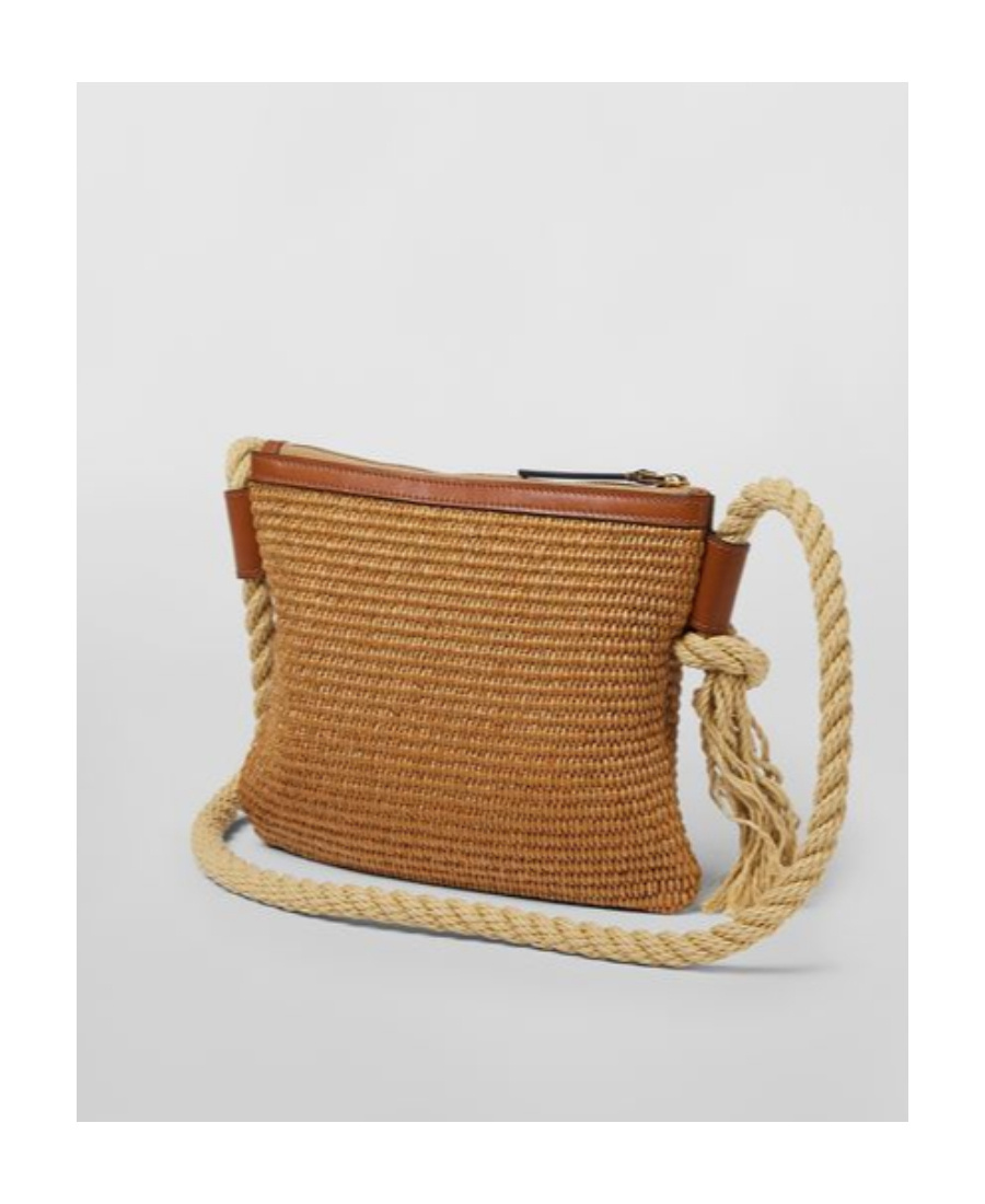 Marni Logo-embroidered Shoulder Bag In Brown