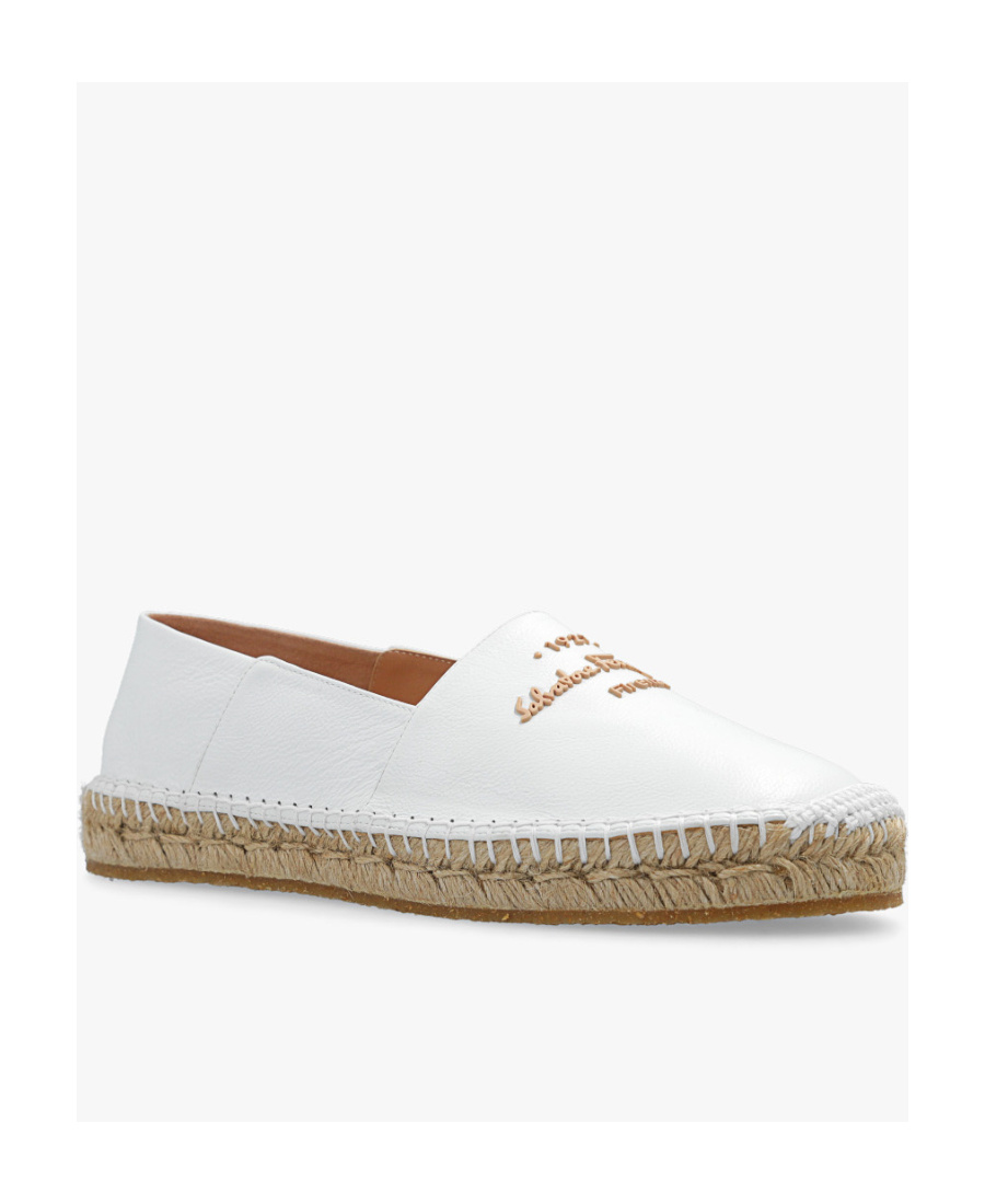 Ferragamo Logo-embroidered Espadrilles In White