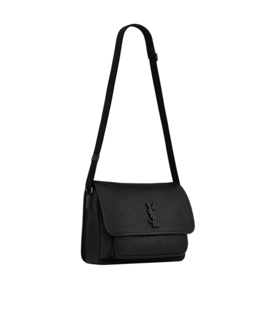 Saint Laurent Niki Logo Plaque Messenger Bag In Black