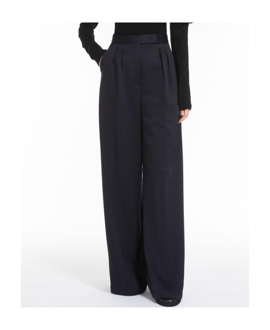 Max Mara Zinnia Pleat Detailed High Waist Pants In Black