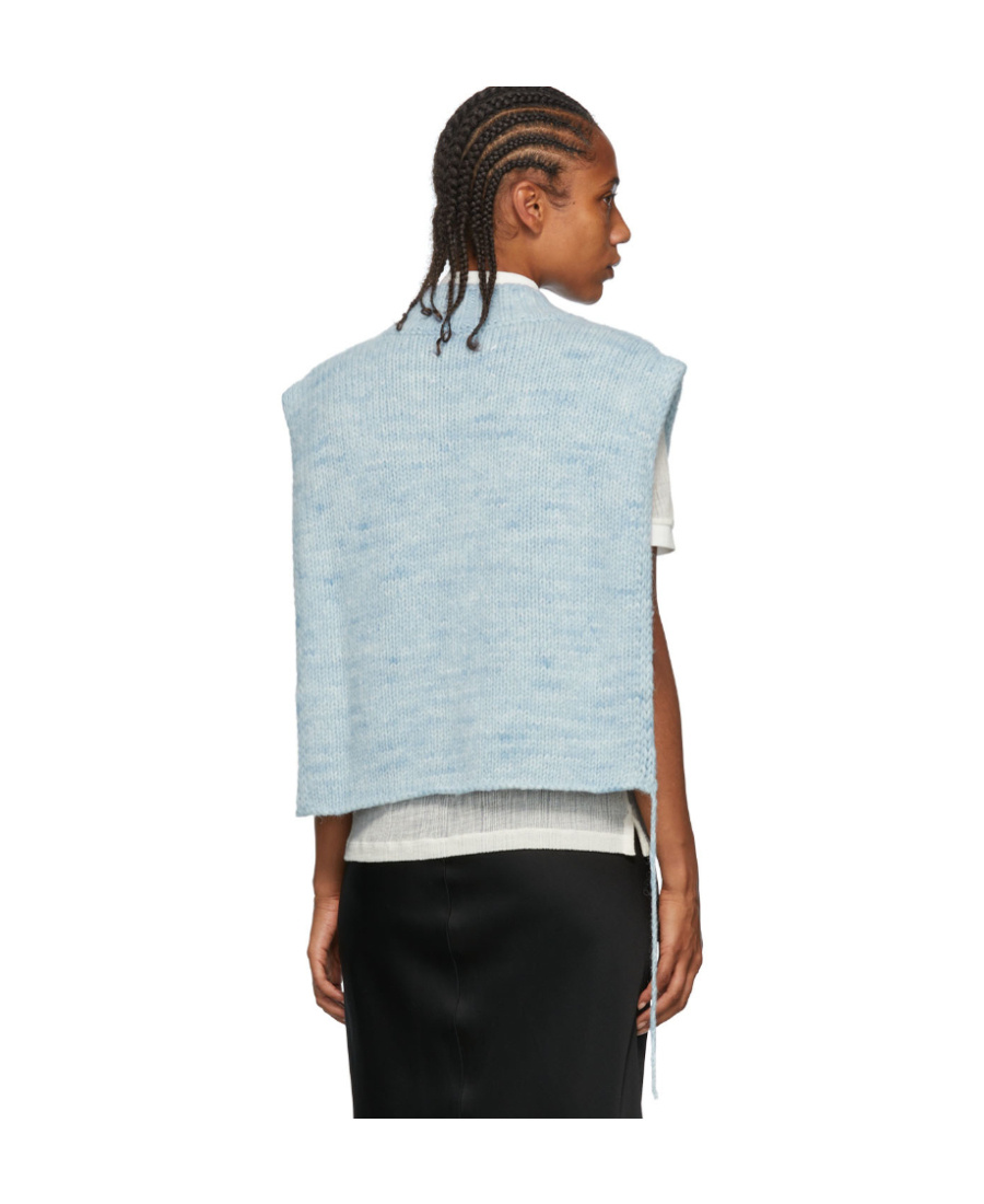 Maison Margiela Sleeveless Knit Top In Blue