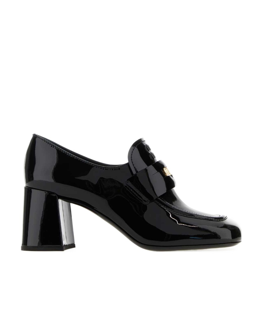 Miu Miu Patent Leather Loafers In Black