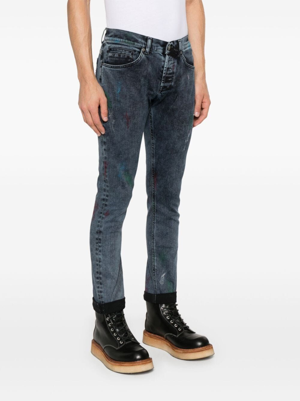 Dondup Stretch Denim Trousers George Jeans In Gray