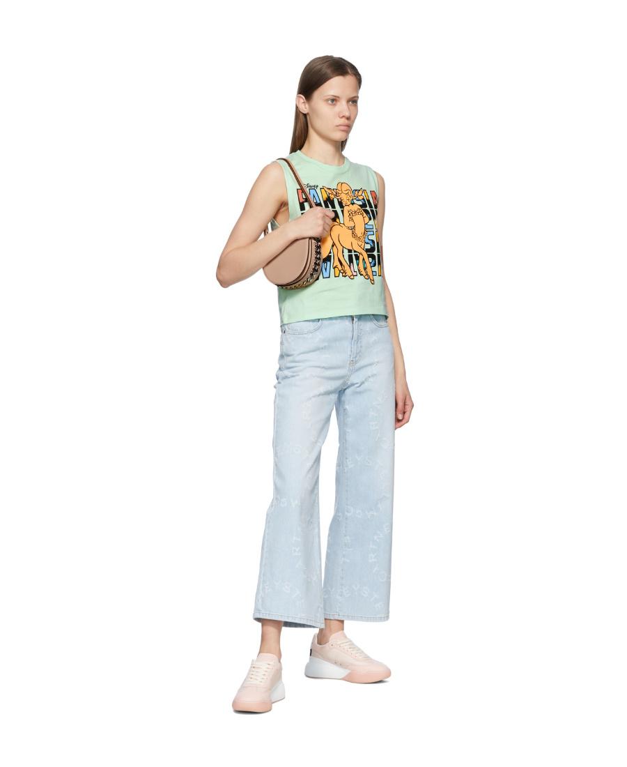Stella Mccartney Round Collar Pattern Printed Sleeveless Vest In Multicolor