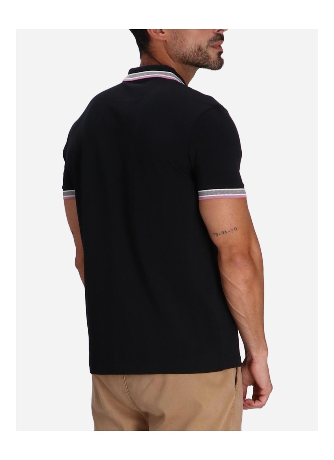 Hugo Boss Mens Paule Short Sleeve Pique Cotton Polo Shirt In Navy In Black