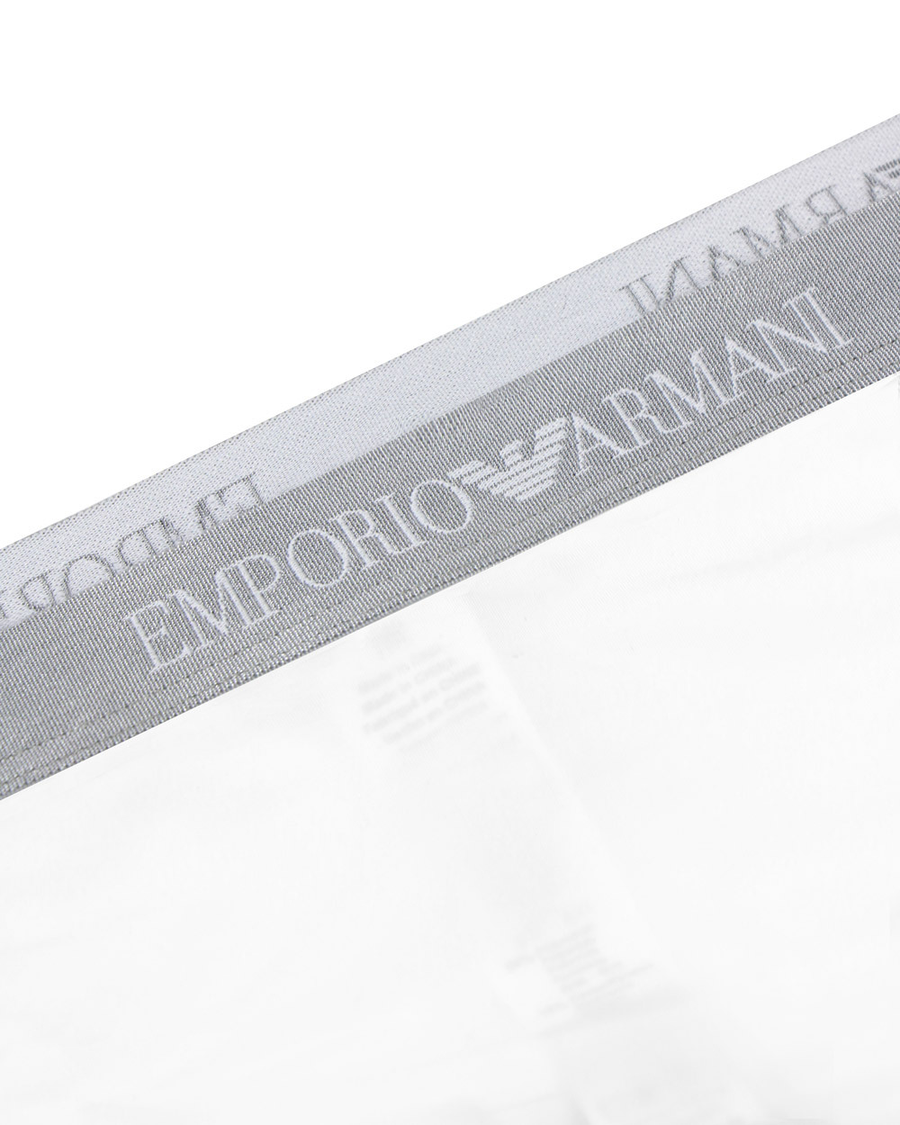 Emporio Armani Logo Embroidered Panties In White