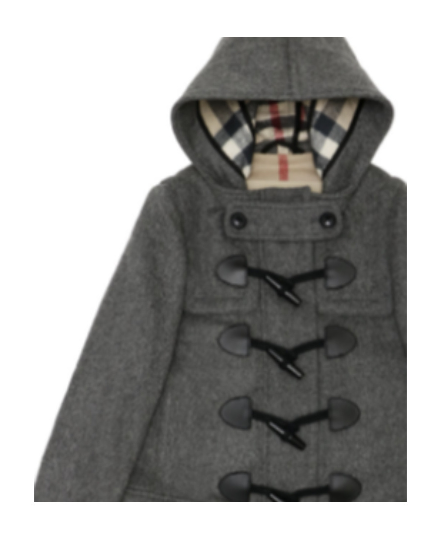 Burberry Long-sleeved Hooded Coat In Gray