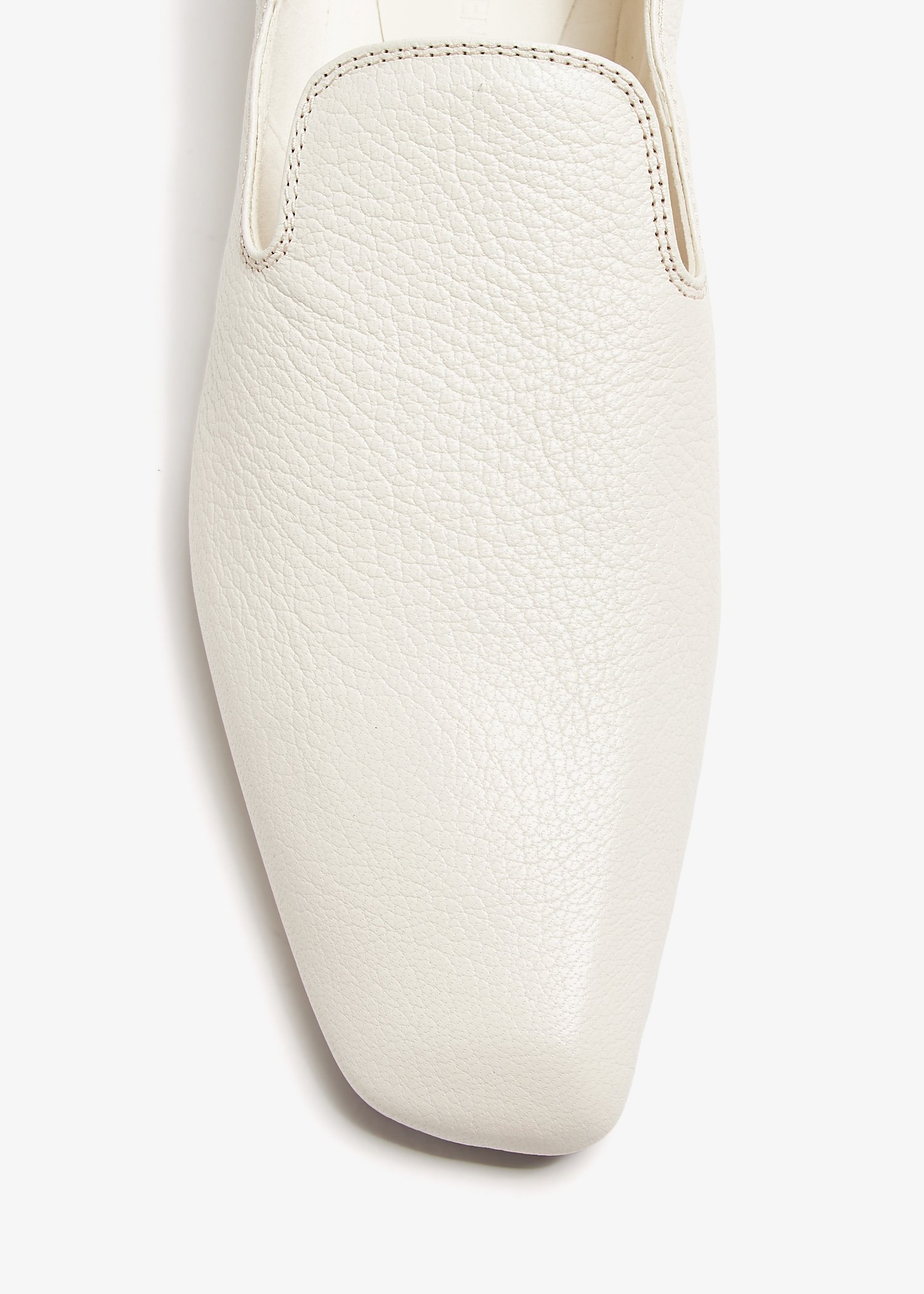Bottega Veneta White Leather Slip Loafers In White