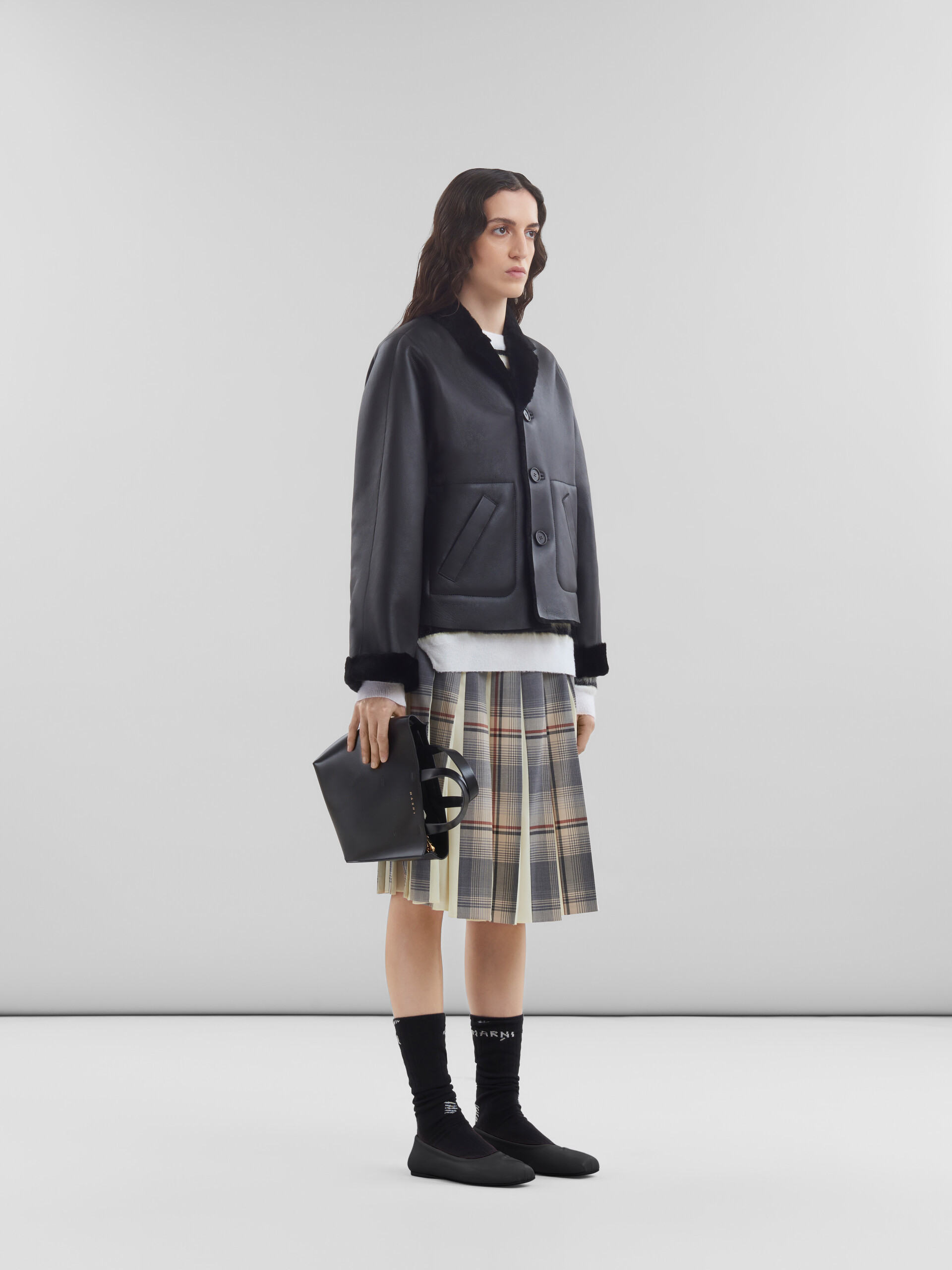 Marni Black Reversible Shearling Jacket In Black