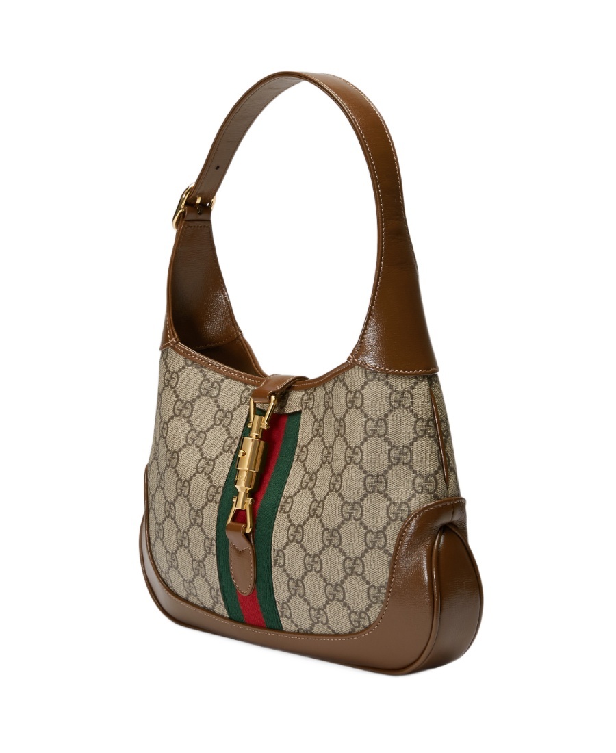 Gucci Jackie 1961 Small Webbing-trimmed Coated-canvas And Leather Shoulder Bag In White