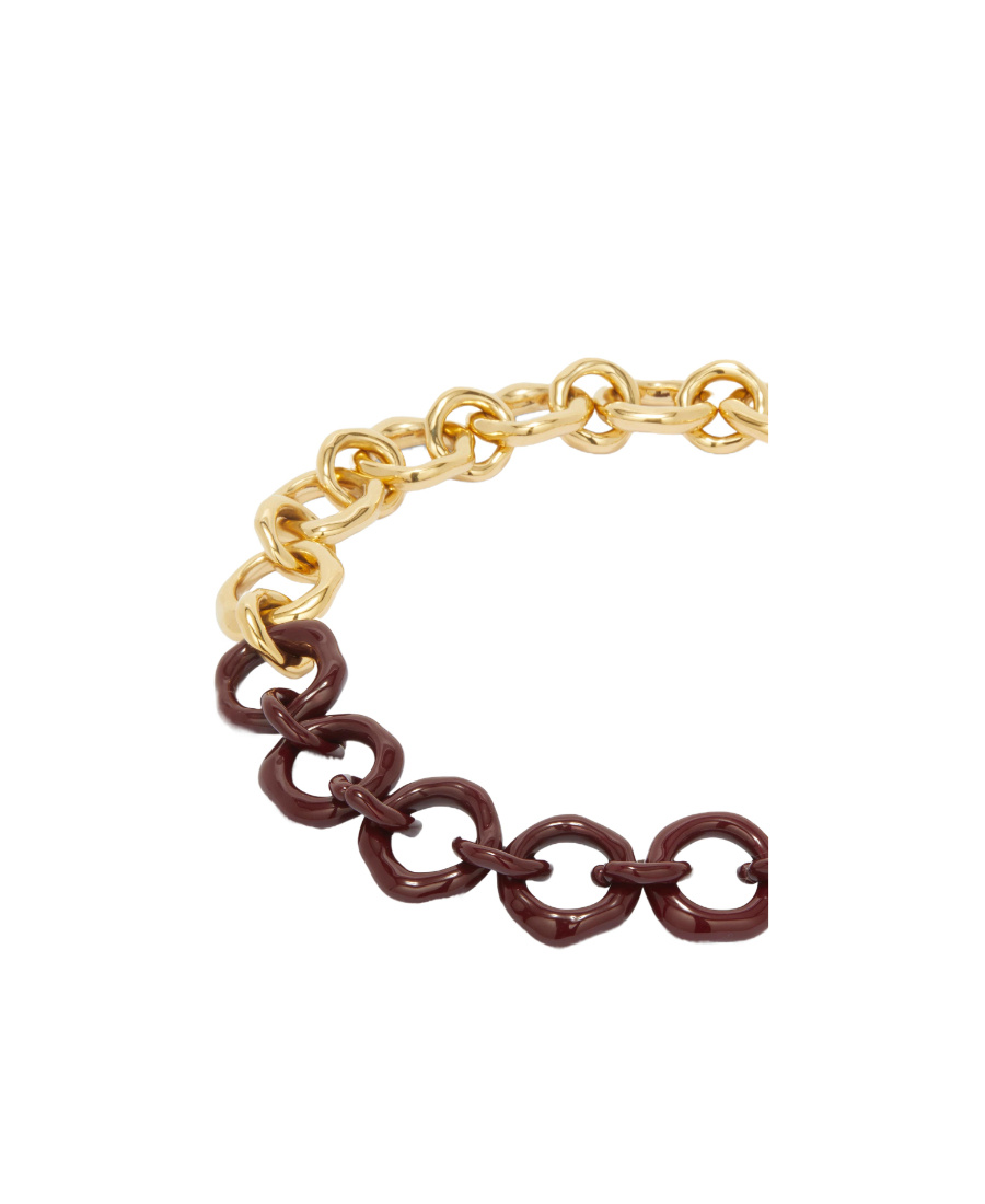 Jil Sander Two-tone Chunky Chain Necklace In Yellow