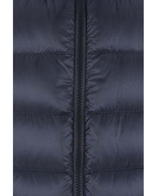 Herno Quilted Hooded Sleeveless Vest Pockets In Blue
