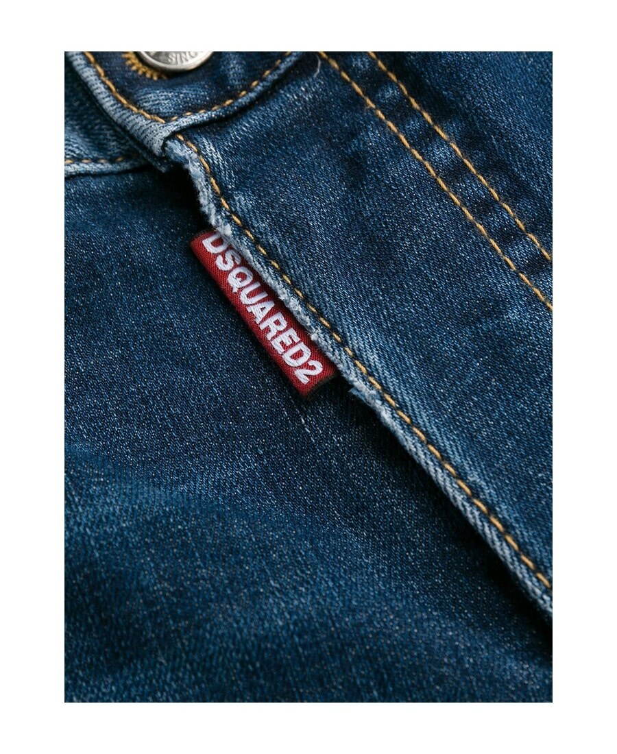 Dsquared2 Washed Cropped Jeans In Blue