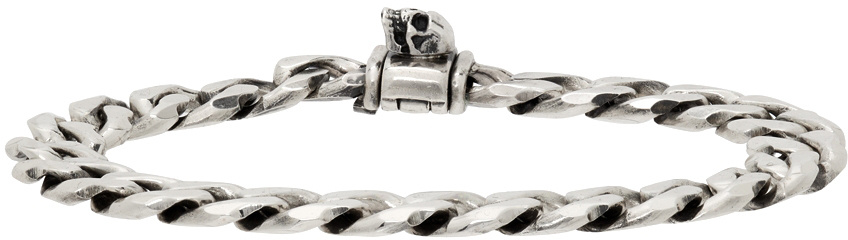 Emanuele Bicocchi Cuban Chain Bracelet In White