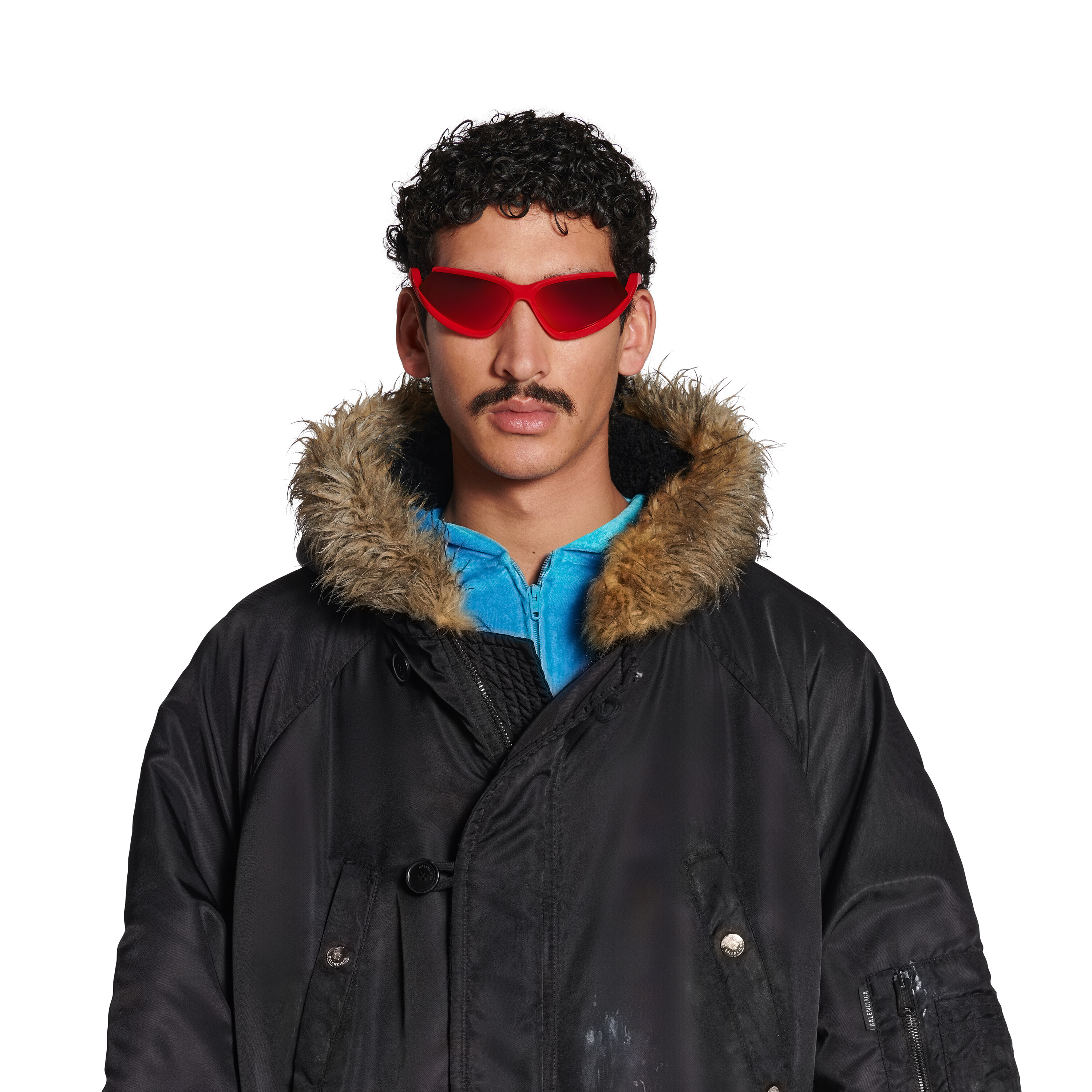 Balenciaga Long-sleeved Coat In Black