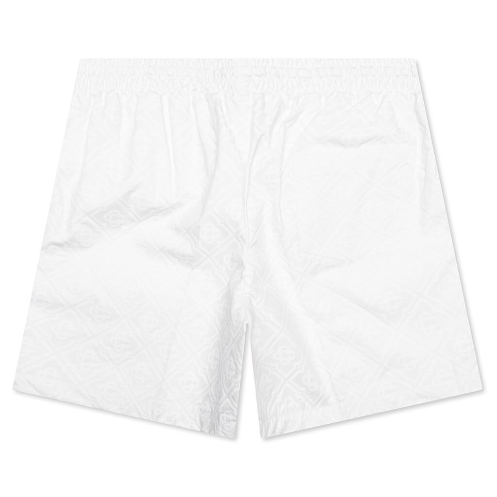 Casablanca Puff Monogram Drawstring Shorts In White