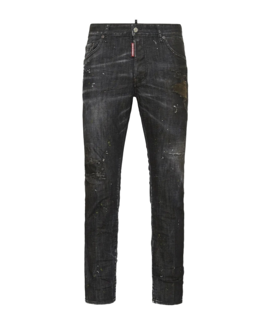 Dsquared2 Nirvana Wash Skater Jeans In Black