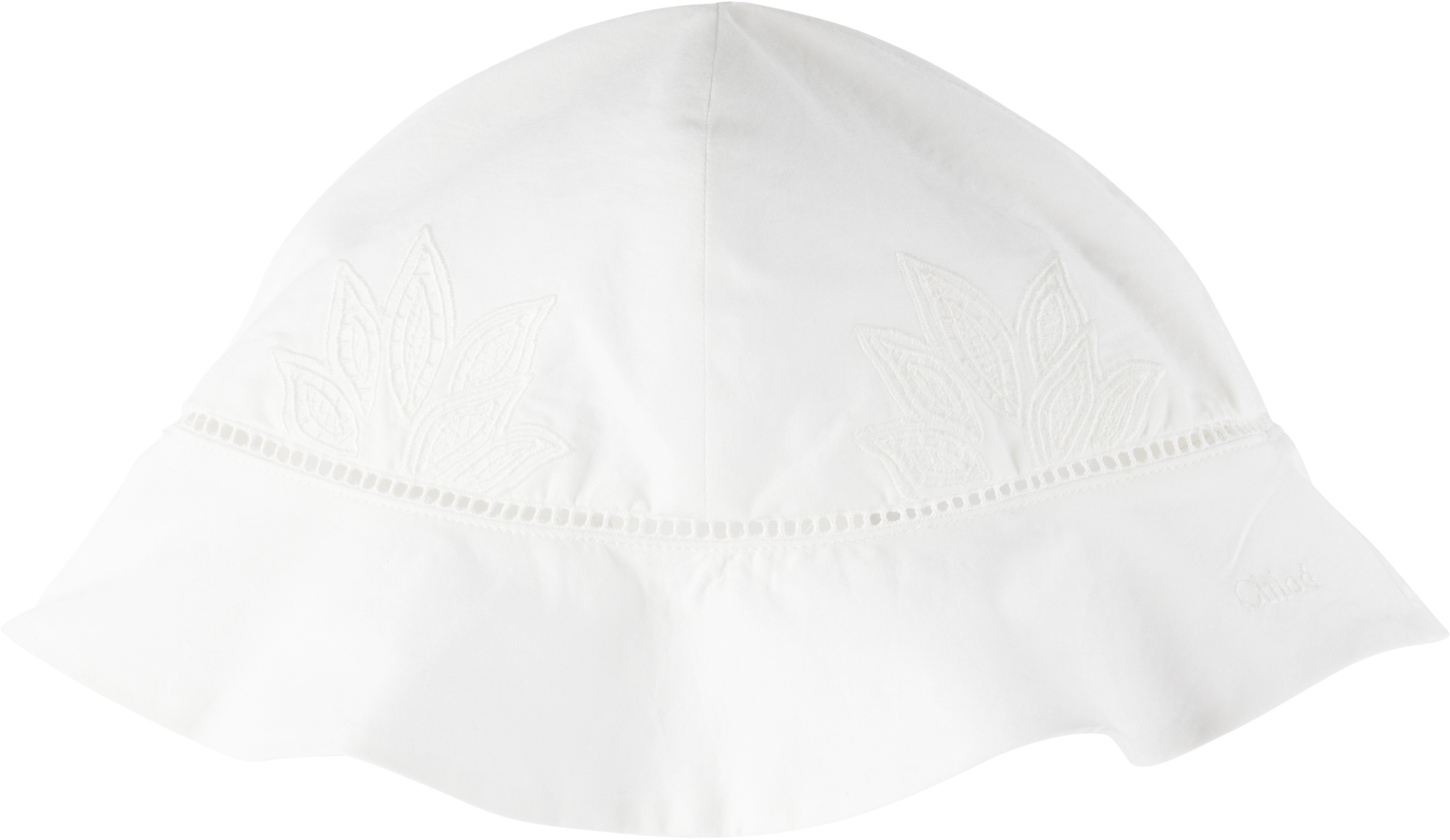 Chloé Embroidered Motif Dress And Hat Set In White