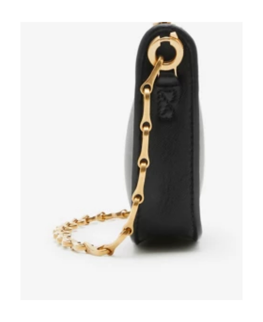 Burberry Micro Shield Wallet On Chain In Black