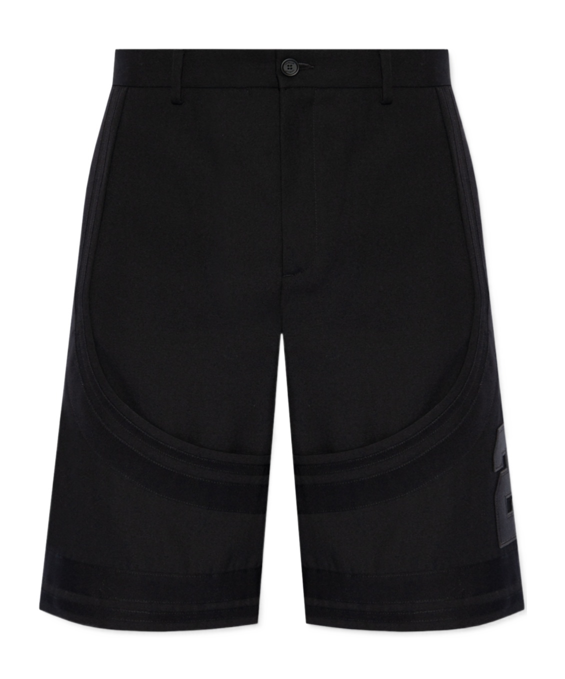 Off-white Virgin Wool Shorts With 23 Embroidery In Black