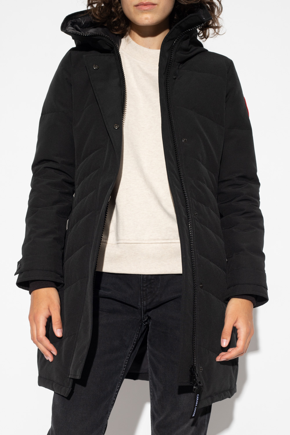 Canada Goose Zip-up Padded Down Coat In Black