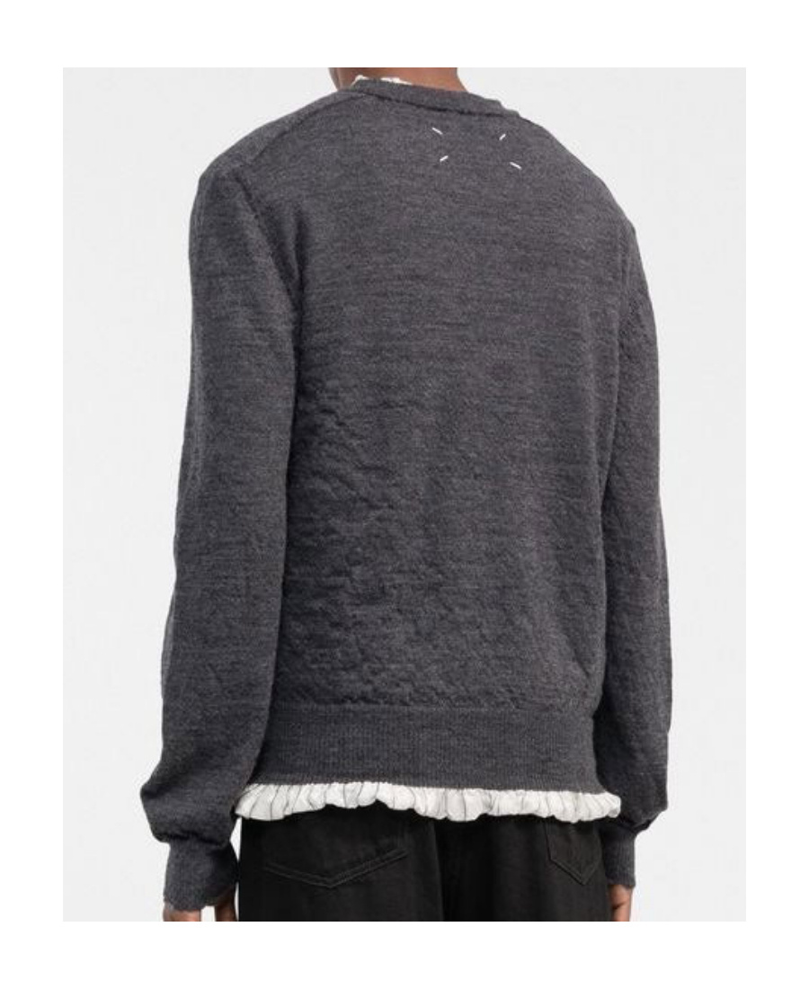 Maison Margiela Distressed Wool Jumper In Black