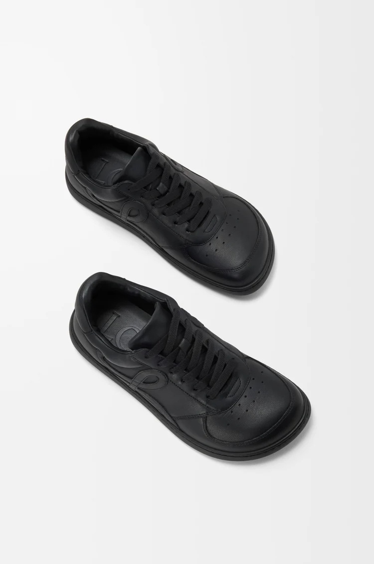 Loewe Jambo Logo-detail Leather Sneakers In Black