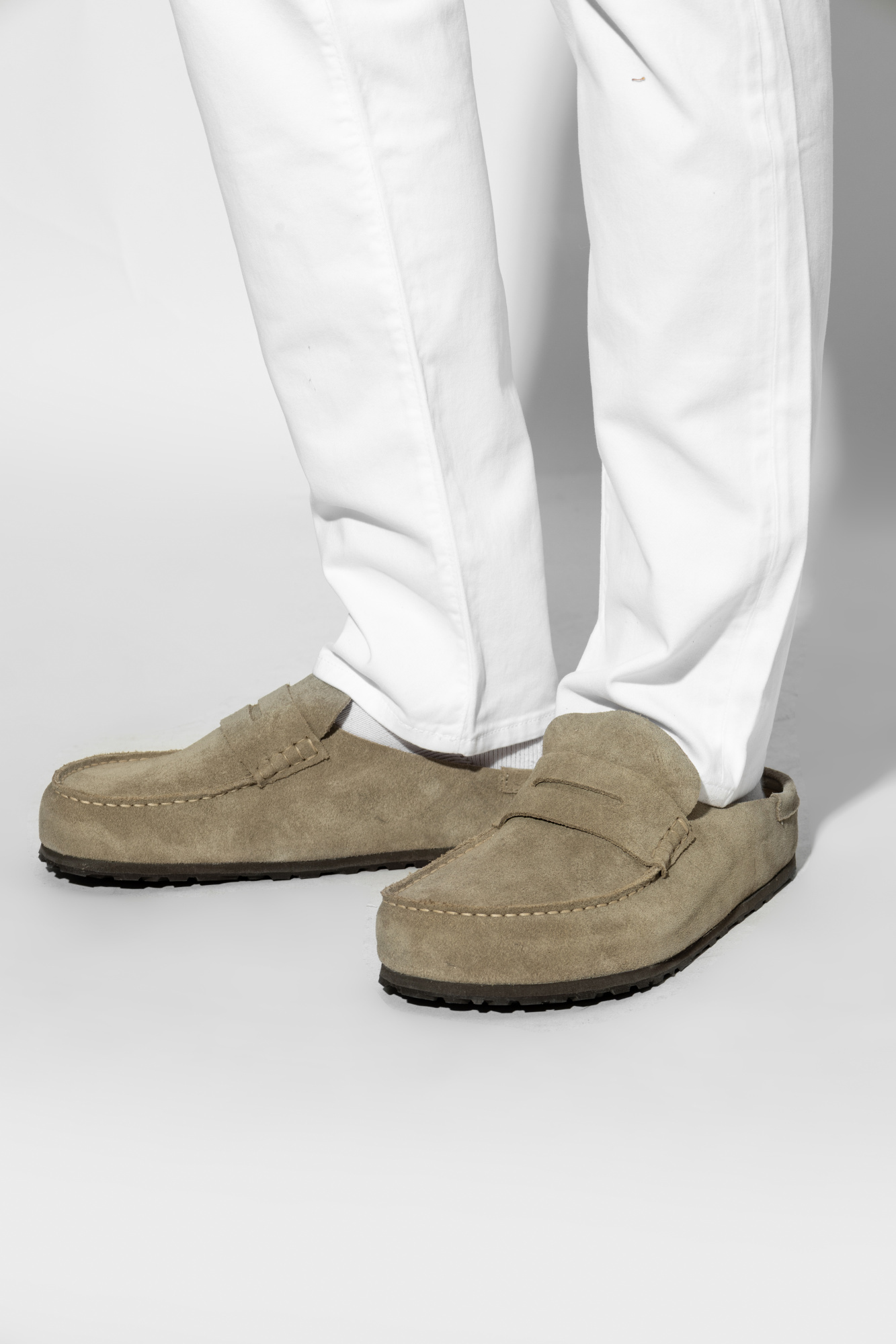 Birkenstock Naples Wrapped Suede Slippers In Brown