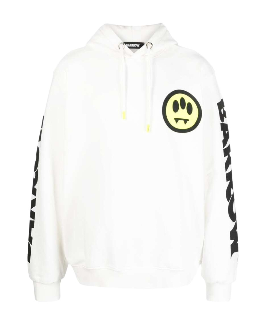 Barrow Logo-print Cotton Hoodie In White