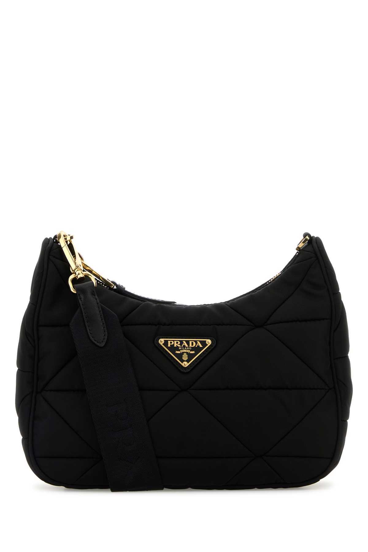 Prada Slate Re-nylon Shoulder Bag In Black