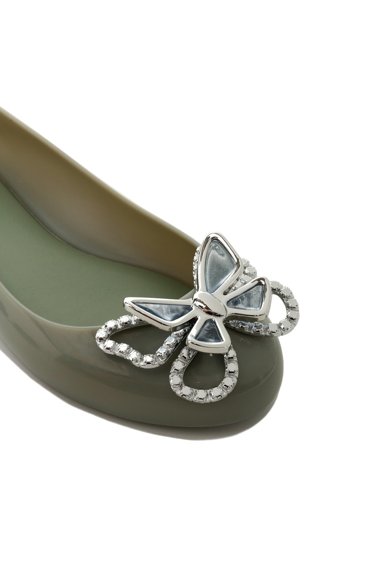 Shop Melissa Butterfly Buckle Ballet Shoes In Gray