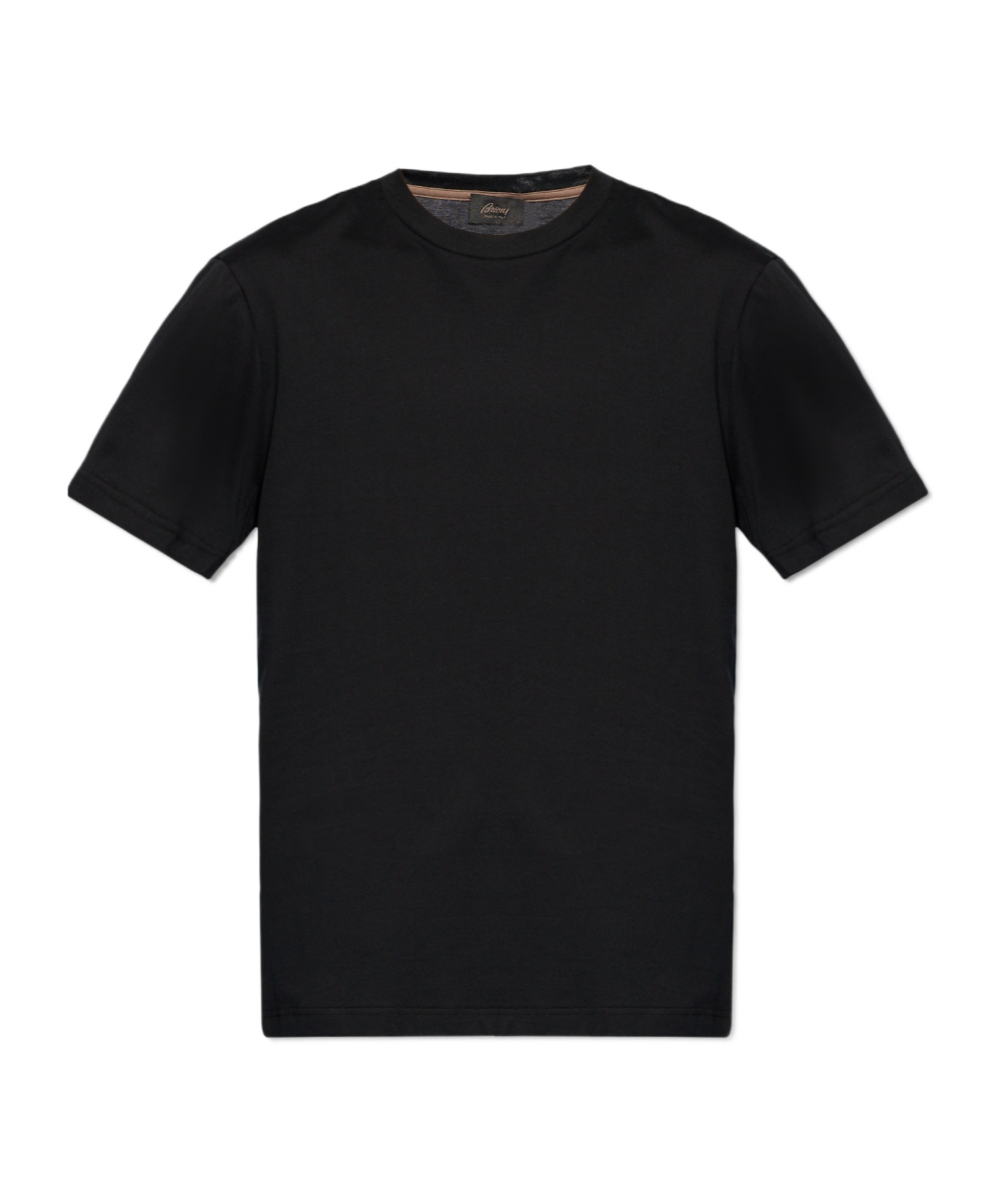 Brioni Silk-blend Crewneck T-shirt In Black