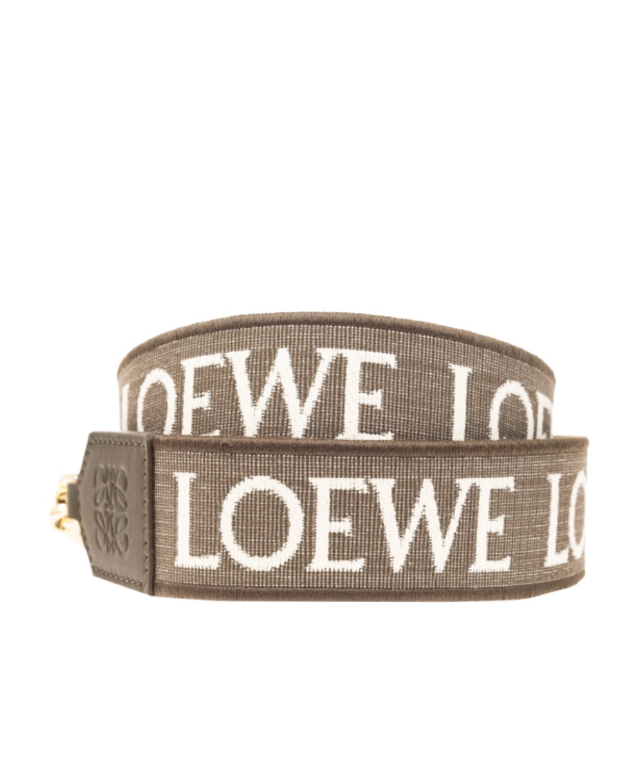 Loewe Anagram Strap In Jacquard And Calfskin In Brown
