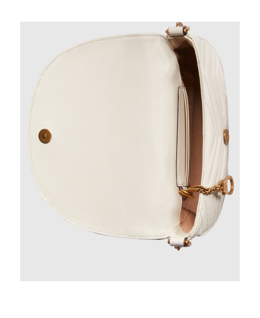 Gucci White Gg Marmont Mini Cross Body Bag In White