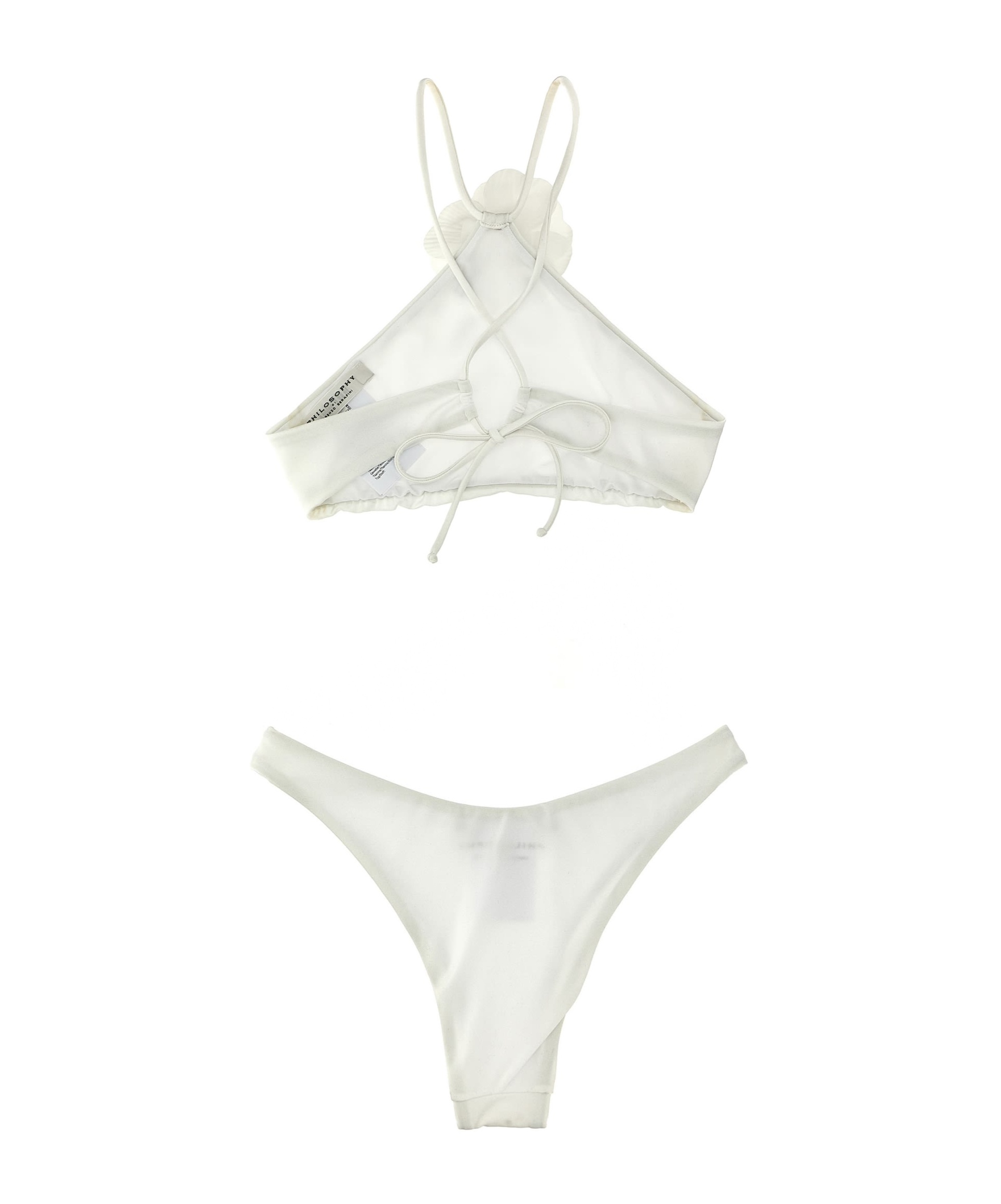 Philosophy Di Lorenzo Serafini Floral-appliqué Halterneck Bikini Set In White