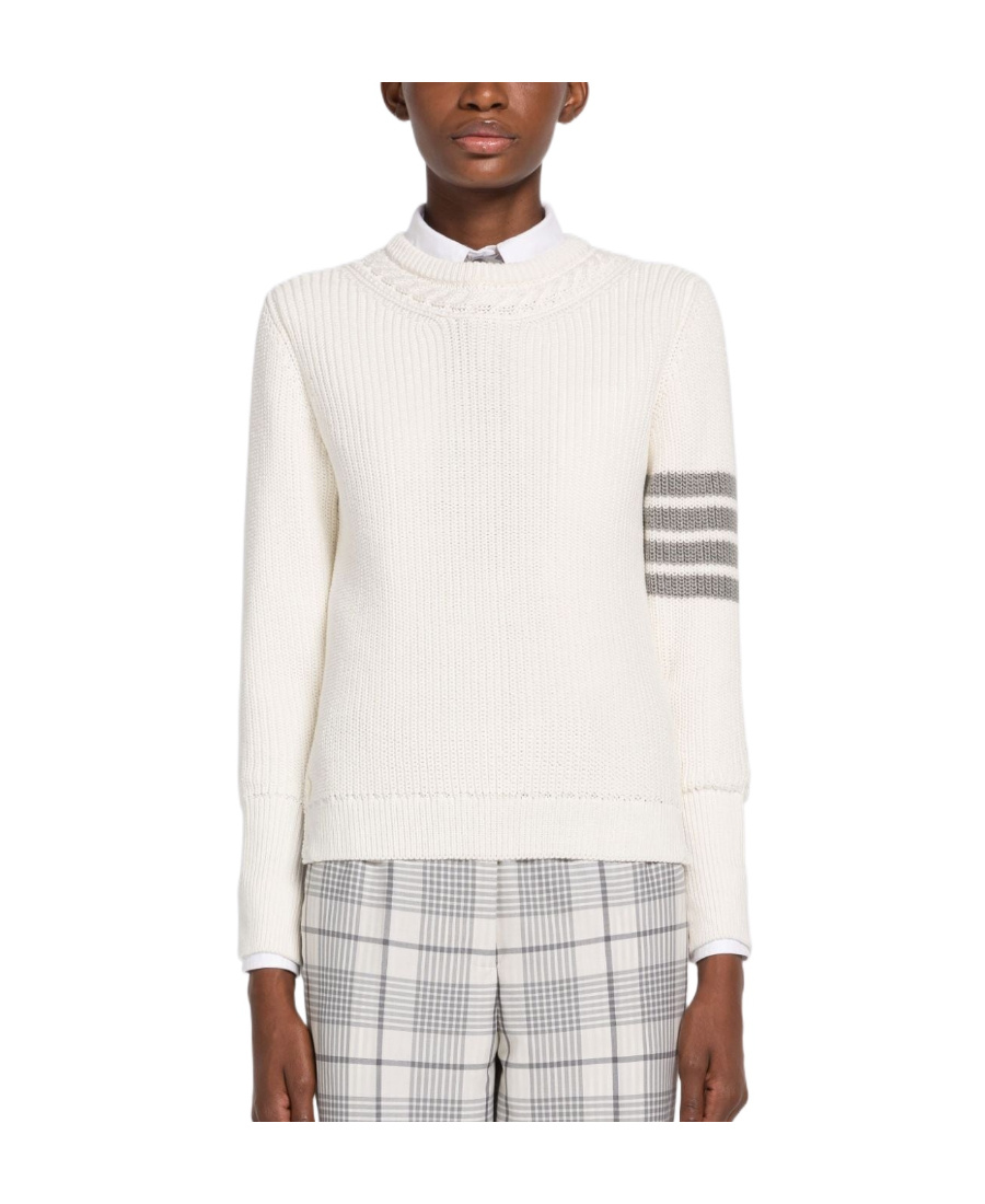 Thom Browne 4-bar Stripe Jumper In White