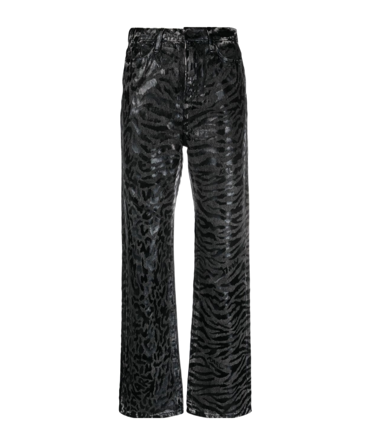 KARL LAGERFELD ANIMAL-PRINT STRAIGHT-LEG JEANS 