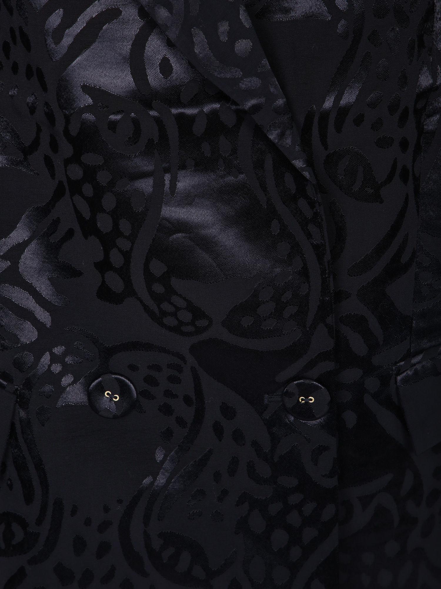 Farm Rio Patterned Double-breasted Jacket In Black