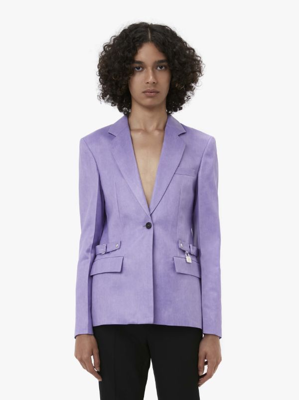 Jw Anderson Notched-lapels Button-fastening Blazer In Purple